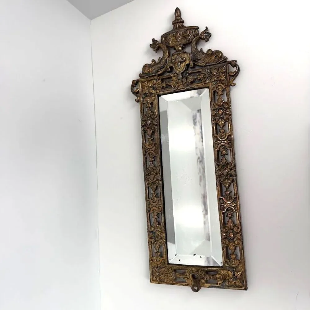 Antique Bradley & Hubbard Victorian Wall Mirror, Ornate, Koi Fish/Dolphin